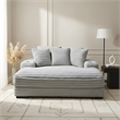 Cocoon Gray Oversized Fabric Cuddler Chaise with Cupholder and USB Ports