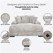 Cocoon Gray Oversized Fabric Cuddler Chaise with Cupholder and USB Ports