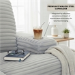 Cocoon Gray Oversized Fabric Cuddler Chaise with Cupholder and USB Ports