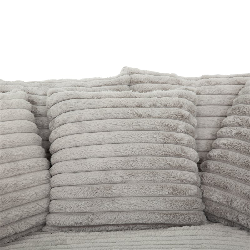 Cocoon Gray Oversized Fabric Cuddler Chaise with Cupholder and USB Ports