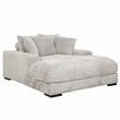 Cocoon Gray Oversized Fabric Cuddler Chaise with Cupholder and USB Ports