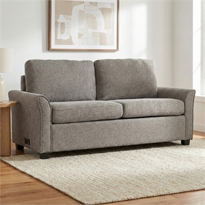 Honor 73&quot Dark Gray Full Sofa Bed with USB Ports & Durable Fabric Upholstery
