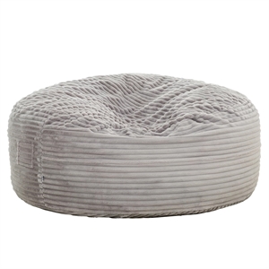 Sealy Kade 6ft Gray Faux Mink Bean Bag with Shredded Foam & Memory Foam