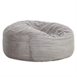 Sealy Kade 6ft Gray Faux Mink Bean Bag with Shredded Foam & Memory Foam