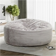 Sealy Kade 6ft Gray Faux Mink Bean Bag with Shredded Foam & Memory Foam