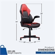 Sealy Gamer 115 Black/Red Faux Leather Office Chair with Fabric Upholstery