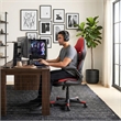 Sealy Gamer 115 Black/Red Faux Leather Office Chair with Fabric Upholstery