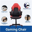 Sealy Gamer 115 Black/Red Faux Leather Office Chair with Fabric Upholstery
