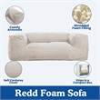 Sealy Redd Taupe Corduroy Memory Foam Bean Bag Sofa with Shredded Foam