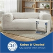 Sealy Redd Taupe Corduroy Memory Foam Bean Bag Sofa with Shredded Foam