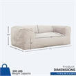 Sealy Redd Taupe Corduroy Memory Foam Bean Bag Sofa with Shredded Foam