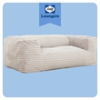 Sealy Redd Taupe Corduroy Memory Foam Bean Bag Sofa with Shredded Foam