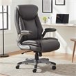 Sealy Ryder Gray Bonded Leather Office Chair with Plywood Frame & Flip Arms
