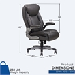 Sealy Ryder Gray Bonded Leather Office Chair with Plywood Frame & Flip Arms