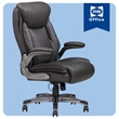 Sealy Ryder Gray Bonded Leather Office Chair with Plywood Frame & Flip Arms