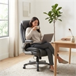 Sealy Ryder Gray Bonded Leather Office Chair with Plywood Frame & Flip Arms