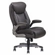 Sealy Ryder Gray Bonded Leather Office Chair with Plywood Frame & Flip Arms