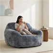 Sealy Tore Blue Faux Fur Bean Bag with Shredded Foam for Ultimate Comfort