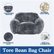 Sealy Tore Blue Faux Fur Bean Bag with Shredded Foam for Ultimate Comfort