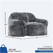 Sealy Tore Blue Faux Fur Bean Bag with Shredded Foam for Ultimate Comfort