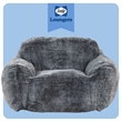 Sealy Tore Blue Faux Fur Bean Bag with Shredded Foam for Ultimate Comfort