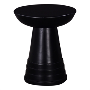 Elias 16&quot Black Wood Round End Table with Timeless Design and Compact Size