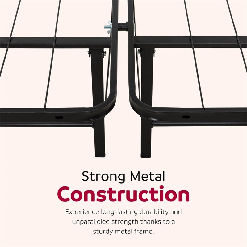 UltraBase Queen Mattress Foundation Bed Frame - Durable Black Steel Design
