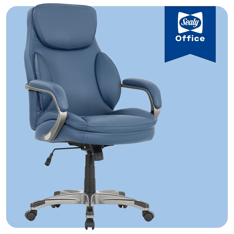 Sealy Palisade Blue Faux Leather Office Chair