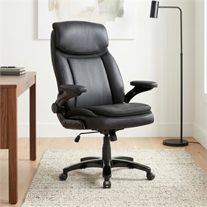 Sealy Denali Black Leather Executive Memory Foam Office Chair