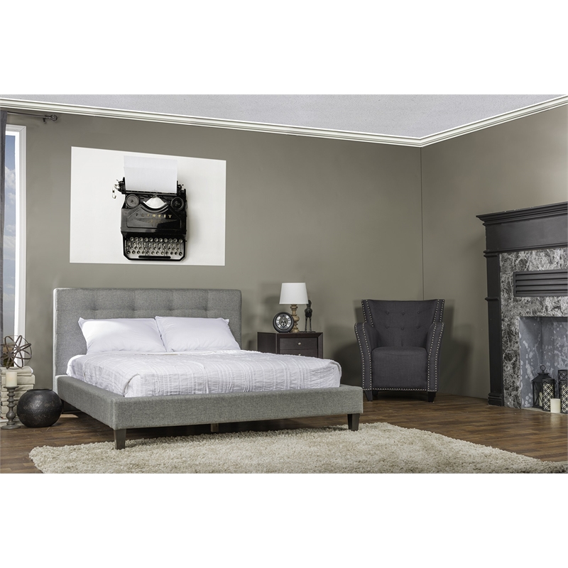  Quincy Upholstered  Full Platform Bed in Gray
