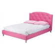 Baxton Studio Canterbury Upholstered Full Platform Bed in Pink