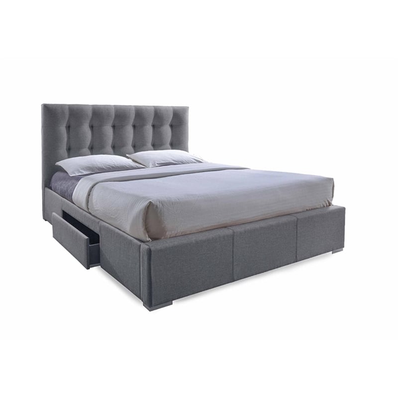 Sarter Upholstered Queen Storage Bed in Gray