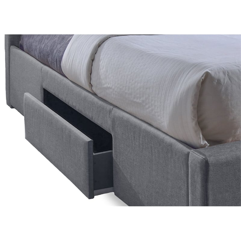 Sarter Upholstered King Storage Bed with Drawers in Gray