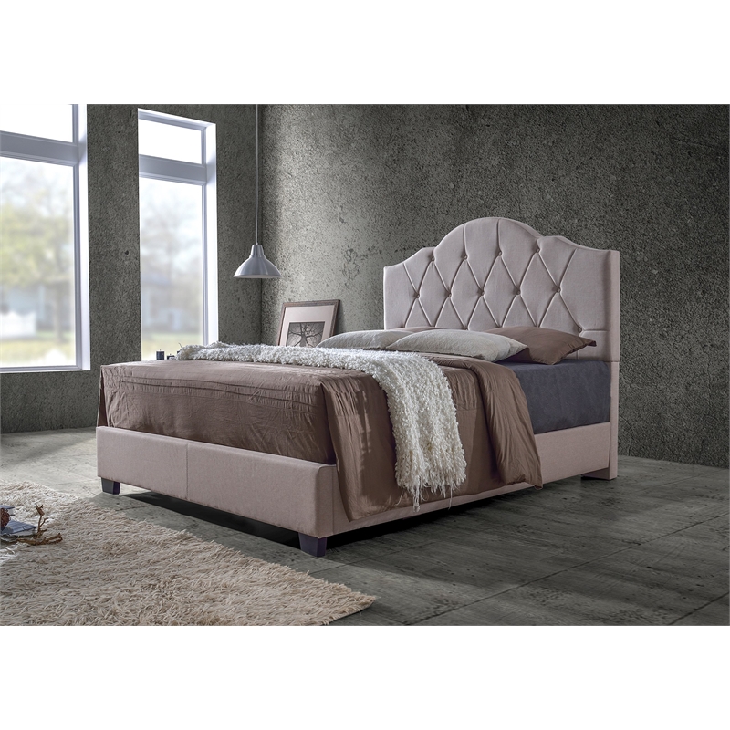 Juliet Upholstered King Bed in Brown