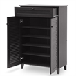 Baxton Studio Harding 4 Shelf Shoe Cabinet in Espresso