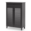 Baxton Studio Harding 4 Shelf Shoe Cabinet in Espresso