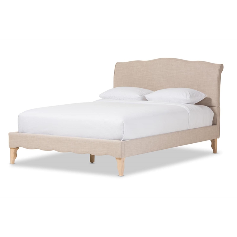 Fannie Full Platform Bed in Beige
