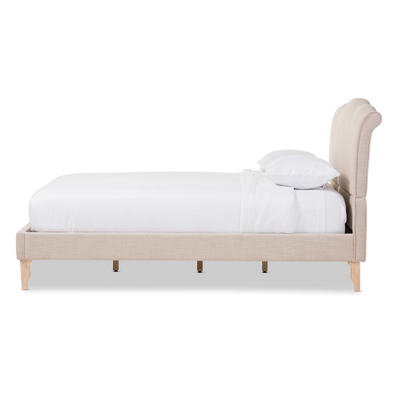Fannie Full Platform Bed in Beige