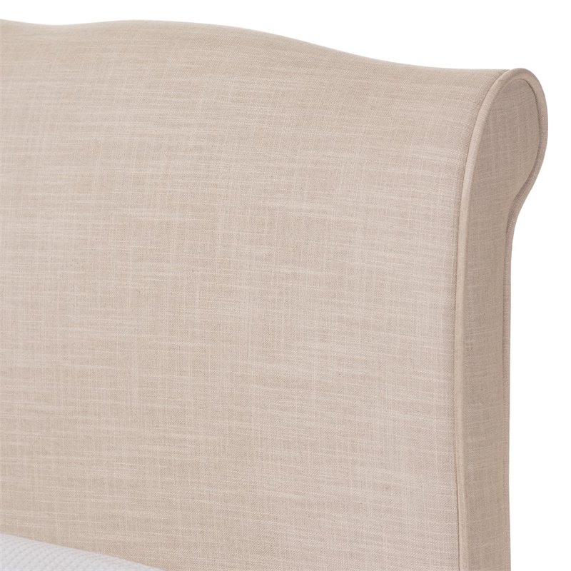 Fannie Queen Platform Bed in Beige
