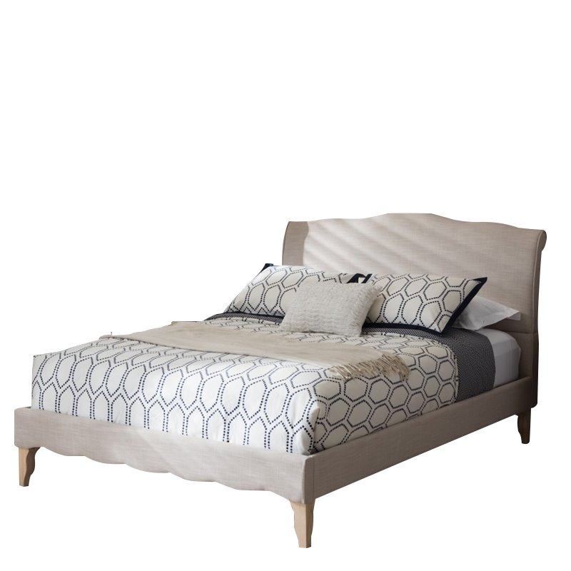 Fannie Queen Platform Bed in Beige