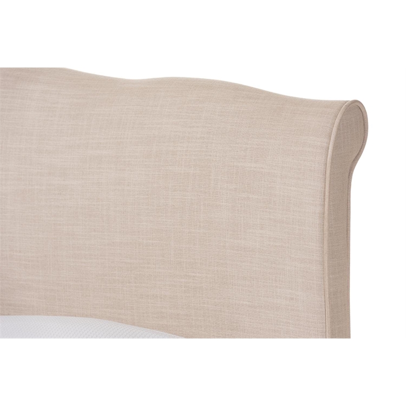 Fannie King Platform Bed in Beige