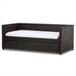 Frank Faux Leather Twin Daybed in Black