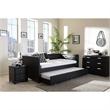 Frank Faux Leather Twin Daybed in Black