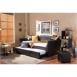 Baxton Studio London Faux Leather Twin Daybed with Trundle in Brown