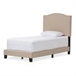 Benjamin Linen Twin Bed in Beige