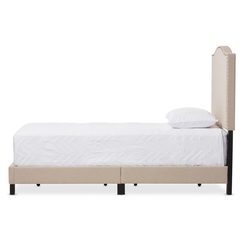 Benjamin Linen Twin Bed in Beige