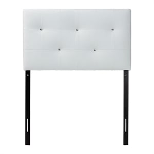 Kirchem Faux Leather Upholstered Twin Headboard in White