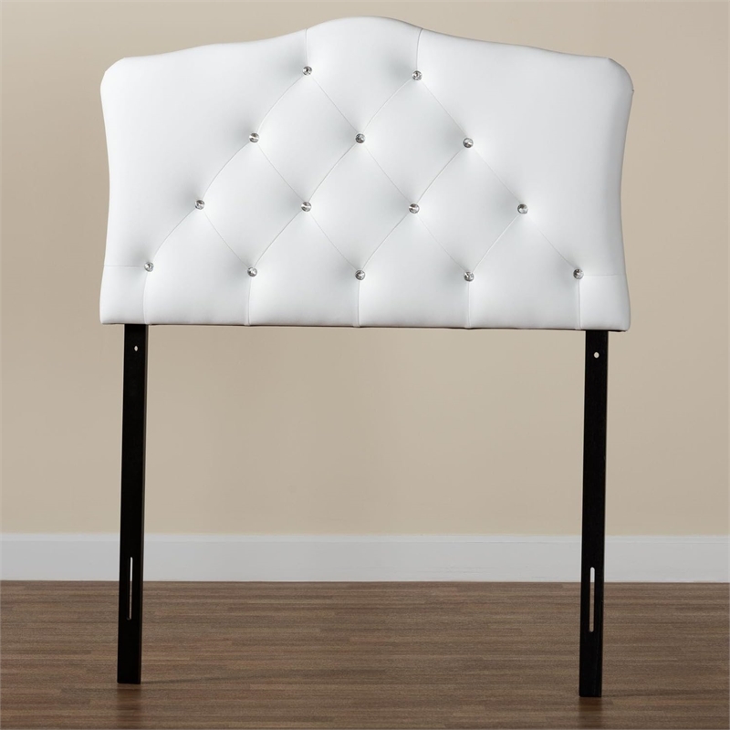 Rita Faux Leather Upholstered Twin Headboard in White