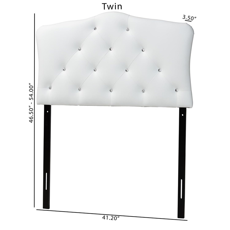 Rita Faux Leather Upholstered Twin Headboard in White