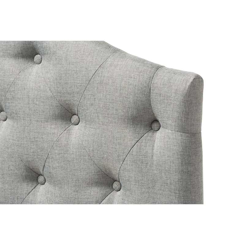 Myra Faux Grey Fabric Upholstered Twin Headboard in Gray